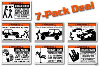 Pack Funny Jeep Warning Sticker Wrangler Rock Crawler  