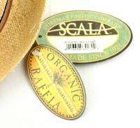 Scala Mens Summer Straw Raffia Weave Fedora Porkpie Hat Stingy M L XL 