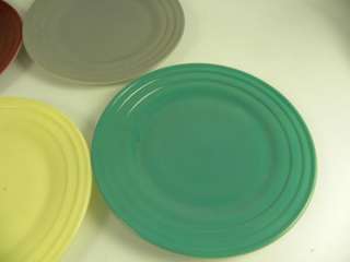 Five plates in Hazel Atlas Moderntone Little Hostess childrens dish 