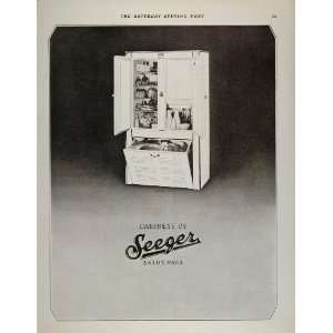  1928 Ad Seeger Kitchen Cabinet 710 Icebox Refrigerator 