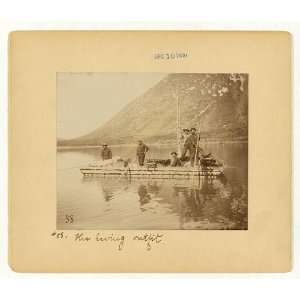  The Ewing outfit,five men on a scow,c1897