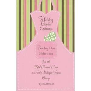 Pink Apron, Custom Personalized Bridal Shower Invitation, by Bella Ink