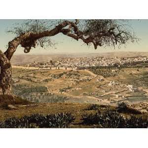 Vintage Travel Poster   From Mount Scopus Jerusalem Holy Land 24 X 18