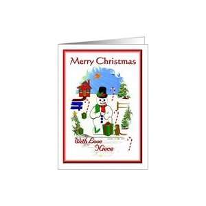  With Love Niece Merry Christmas / Snowman Card Health 