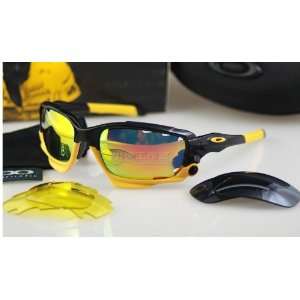  10 pcs sport sunglasses black and yellow rubber color fire 