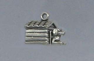 Sterling Silver 3 D Dog in a Dog House Charm, New  