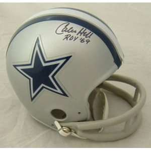  Calvin Hill Signed Dallas Cowboys Mini Helmet W/roy 