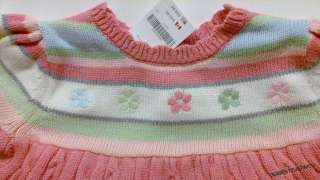 NWT Gymboree FAIRY WISHES Flower Stripe Double Sleeve Sweater Dress 4T 