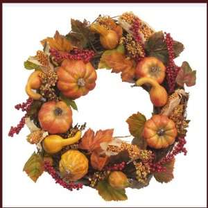  Fall Harvest Front Door Wreath with Gourds WR4253 26