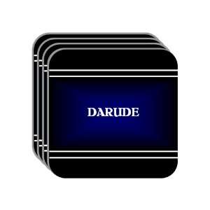 Personal Name Gift   DARUDE Set of 4 Mini Mousepad Coasters (black 