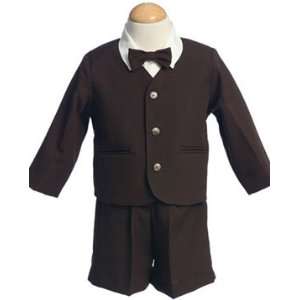  Boys Chocolate Brown Eton Suit 4T Baby