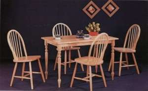 Damen 5 Piece Natural Finish Dining Table and Chair Set by Coaster 