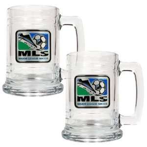 MLS Logo MLS 2Pc 15Oz Glass Tankard Set