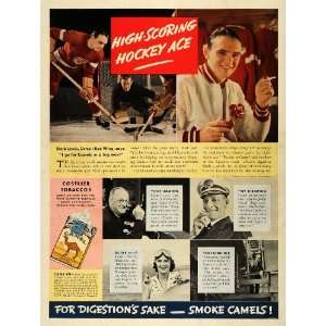  1937 Ad Camel Cigarettes Detroit Red Wing Hockey Smoke 