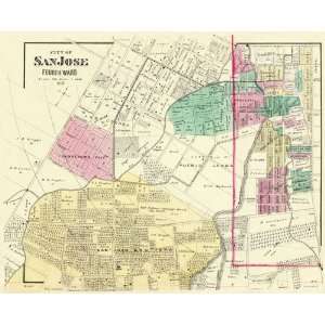  SAN JOSE 4TH WARD CALIFORNIA CA LANDOWNER MAP 1878