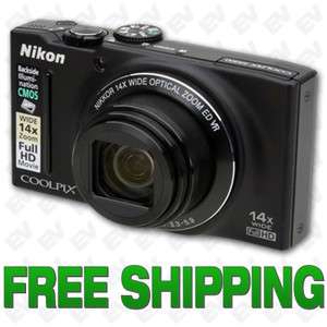 Nikon COOLPIX S8200 (Black) 16.1MP 3.0 LCD 14X Zoom Digital Camera 