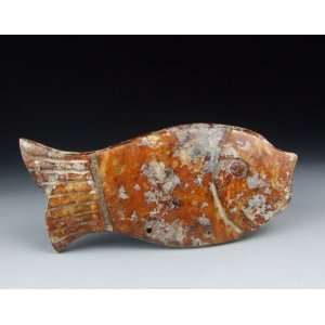  One Carved Jade Fish Funeral Object from Liangzhu Culture 