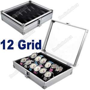 Reliable 12 Grid Watches Display Storage Box Case Jewelry Aluminium 