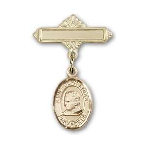 Badge with St. John Bosco Charm and Polished Badge Pin St. John Bosco 
