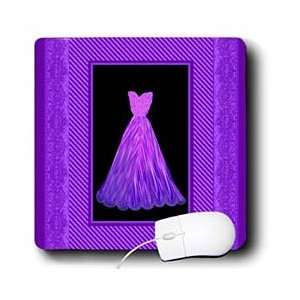  Jaclinart Dress Gown Stripes Damask Ribbons   Rich purple 