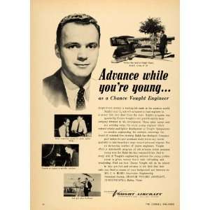   Ad Chance Vought Aircraft Engineer Ralph Posch   Original Print Ad
