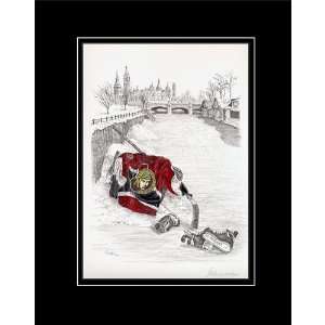  Hockey Art Ottawa Senators After Shiny Color Matted Print 