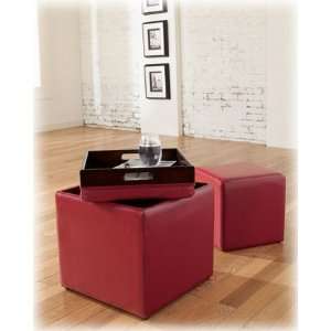    Cubit   Red Ottoman w/ Flip Top   1 Cube Furniture & Decor