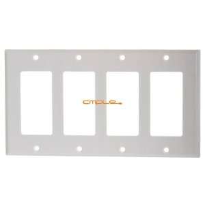  Cmple   White Decoro Wall Plate   4 Gang