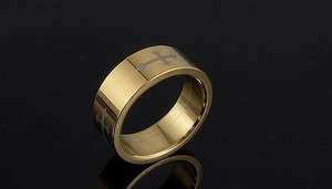 Mens Fashionable Cross Cool Titanium Steel Ring rr4 one size  