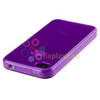 For iPhone 4 4S 4G 4GS G CAR CHARGER+PRIVACY FILTER+PURPLE CASE  