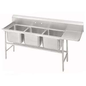  Line Three Compartment Pot Sink with One Drainboard