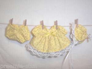 BUTTERCUP yellow ROSEBUDS dress set 4 Baby doll 5 6  