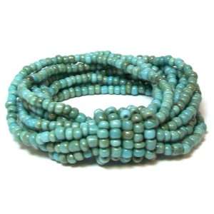  Just Give Me Jewels Turquoise Knot Stretch Seed Bead 