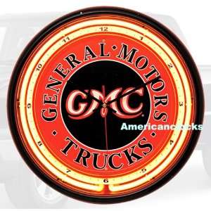  GMC General Motors Trucks Neon Wall Clock Sign Kitchen 