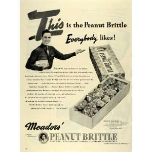 com 1945 Ad Meadors Manufacturing Co Peanut Brittle Flavor Candy Box 