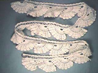 Off White Crochet Lace Raised Fan Pattern  