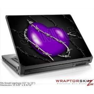 Small Laptop Skin Barbwire Heart Purple