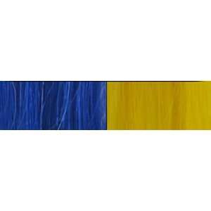   Clip In Strands ROYAL BLUE / YELLOW SET 2 STRANDS   16 LONG X 1 WIDE