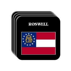 US State Flag   ROSWELL, Georgia (GA) Set of 4 Mini Mousepad Coasters
