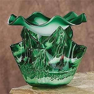   Marble Grain Tulip Green Design Glass Base Oil Burner