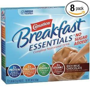  Carnation Instant Breakfast Essentials, No Sugar Added Rich Milk 