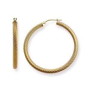  Large (L) 14k Gold Corrugated Spiral Cable Round Design 1 