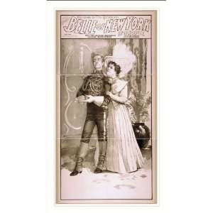 Historic Theater Poster (M), Geo W Lederers Belle of New York the rage 