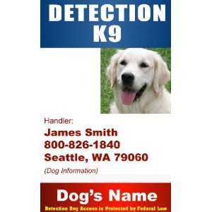 DETECTION K9 ID Badge Bundle   1 Dogs Custom ID Badge  1 