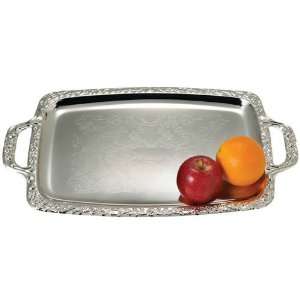 Sterlingcraft Oblong Serving Tray Roomy Surface Two Hostess Handles 