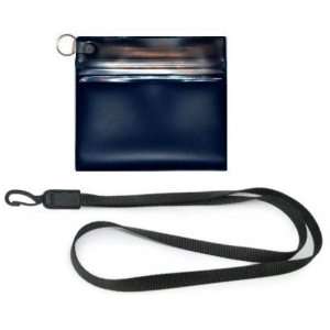  Navy 2 Pocket Waterproof Wallet with Black Lanyard Sports 