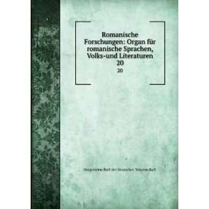  Romanische Forschungen Organ fÃ¼r romanische Sprachen 