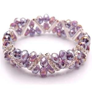  Bleek2Sheek Amethyst Purple Crystal and Rhinestone Stretch 