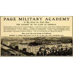  1920 Ad Page Military Academy Educational Institution Los 