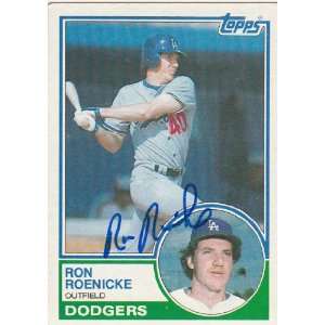  1983 Topps #113 Ron Roenicke Dodgers Signed Everything 